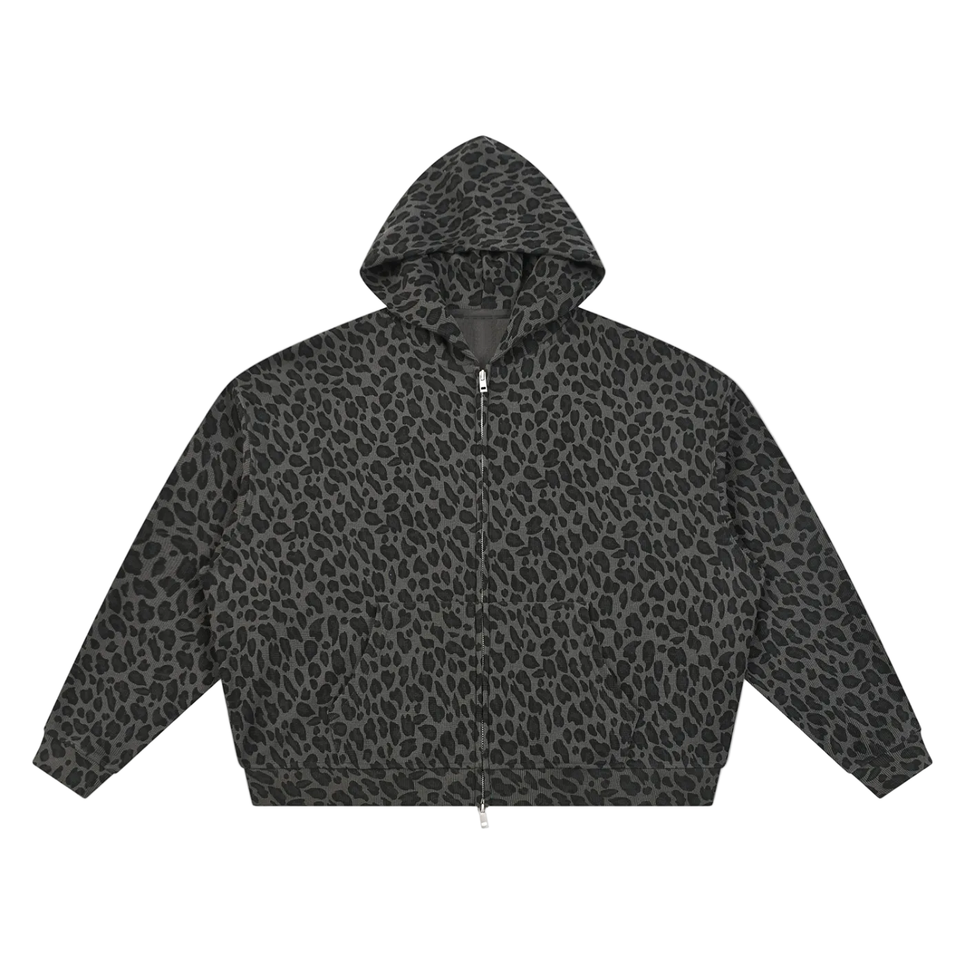 The Leopard Waffle Zip Up